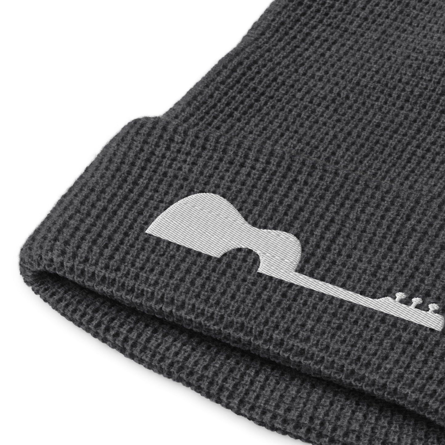 Guitar Logo Waffle beanie - Grey and White