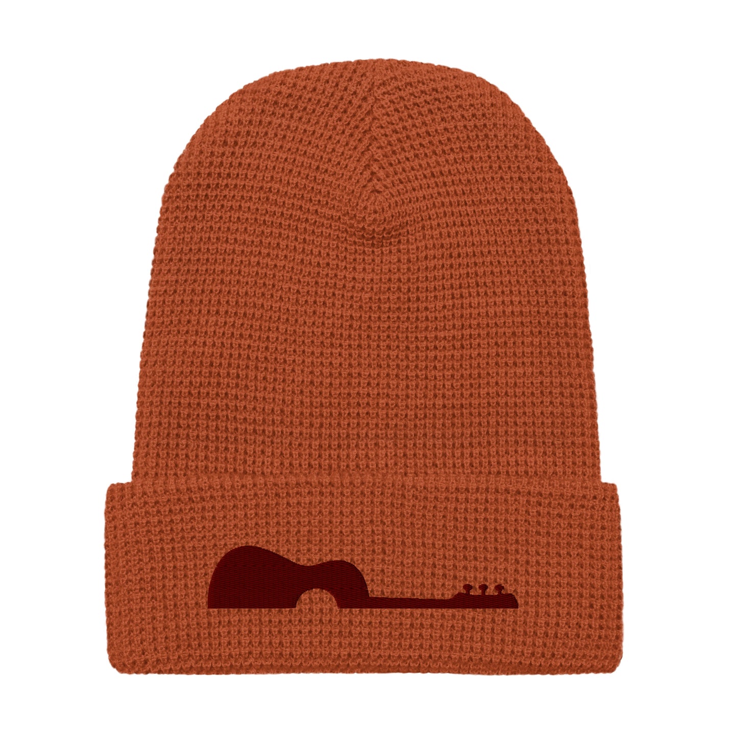 Guitar Logo Waffle beanie - Rust and Red