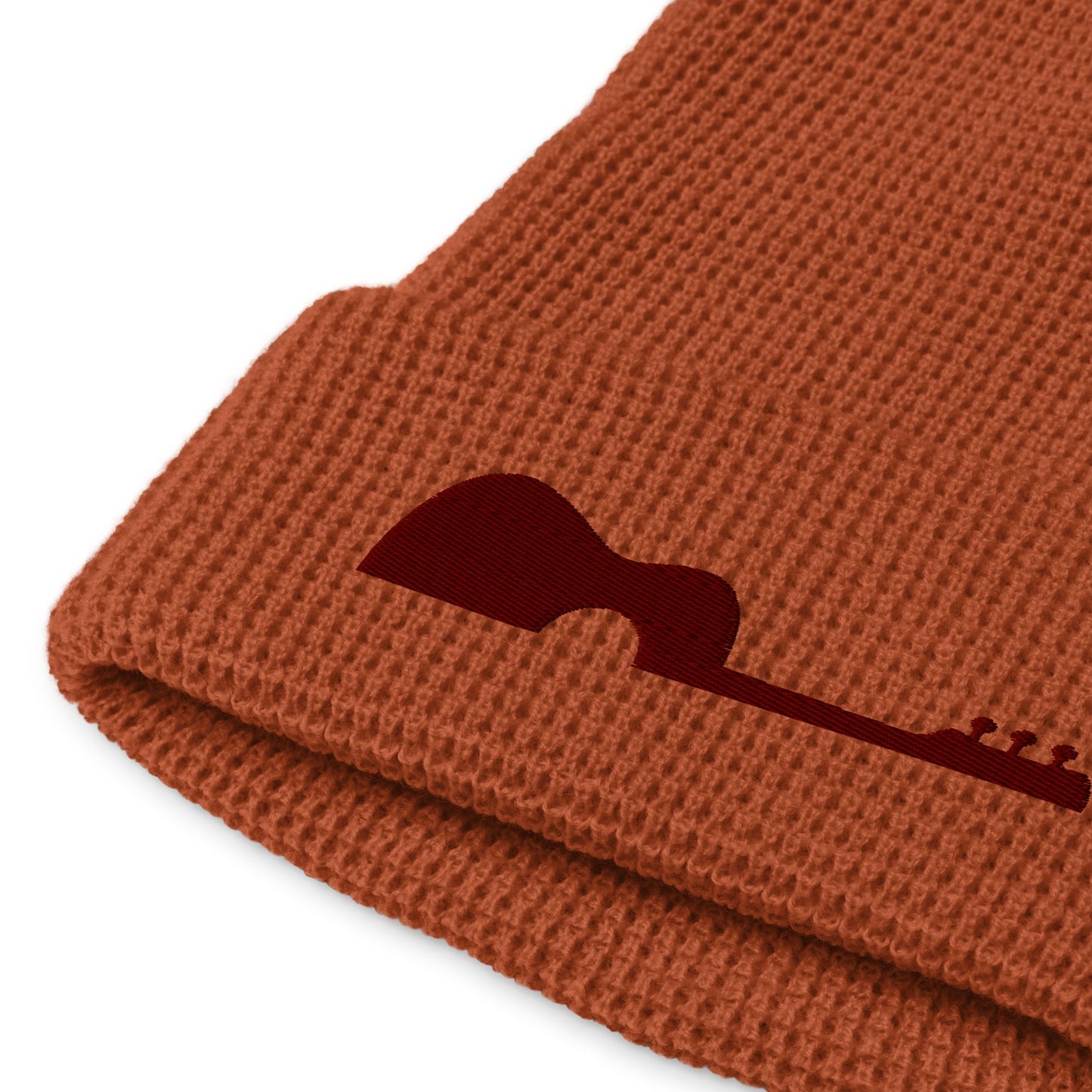 Guitar Logo Waffle beanie - Rust and Red